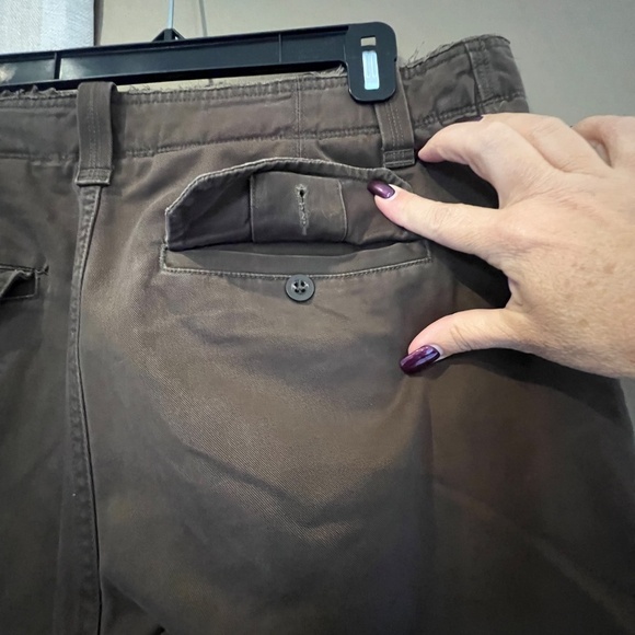 Gap Khakis Distressed Chocolate Brown Loose Boot Fit, Cotton, Size 36x32 - Picture 6 of 15